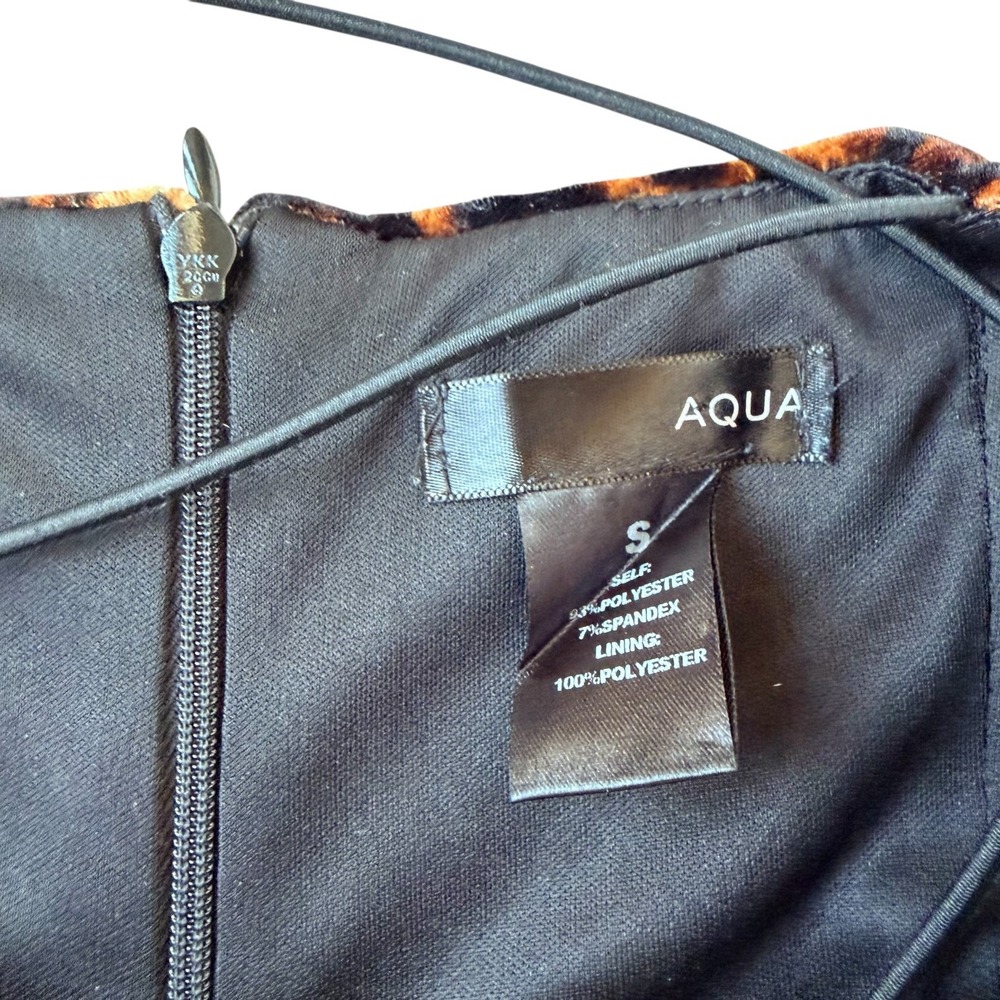 AQUA Women's Leopard Velvet Mini Dress Bloomingdales Exclusive Y2K S Tuscan Mom - Picture 4 of 4
